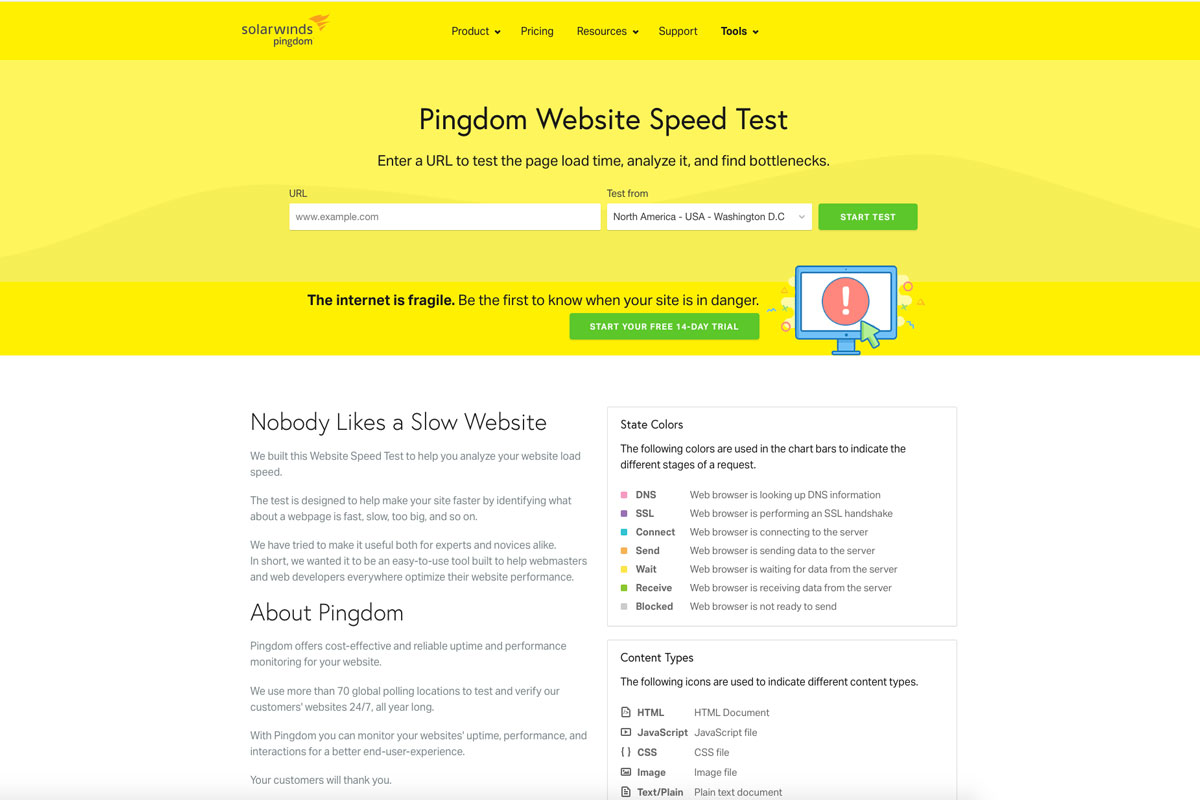 Pingdom Website Speed Test