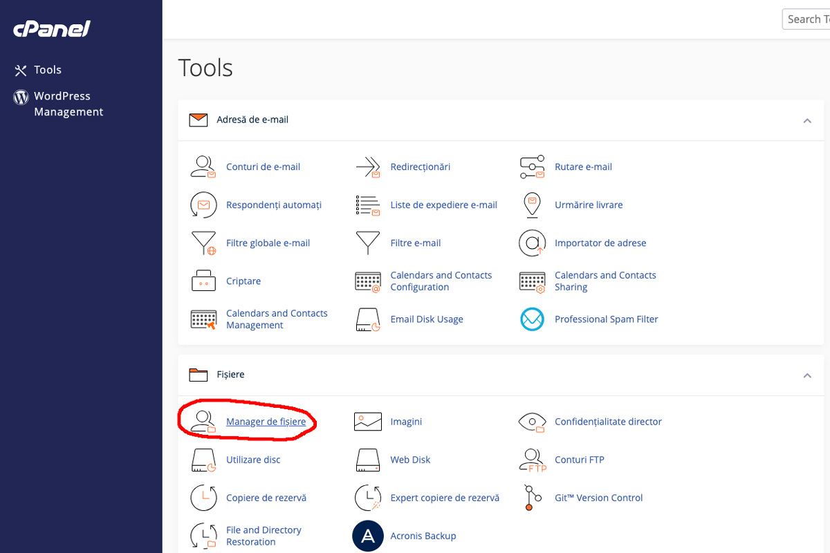 file manager cpanel htaccess